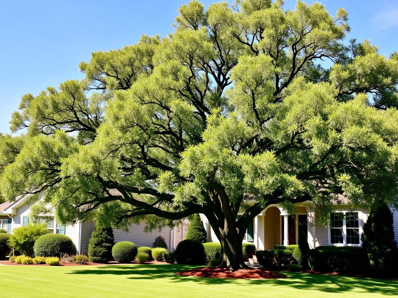 Beautifully pruned mature shade tree
